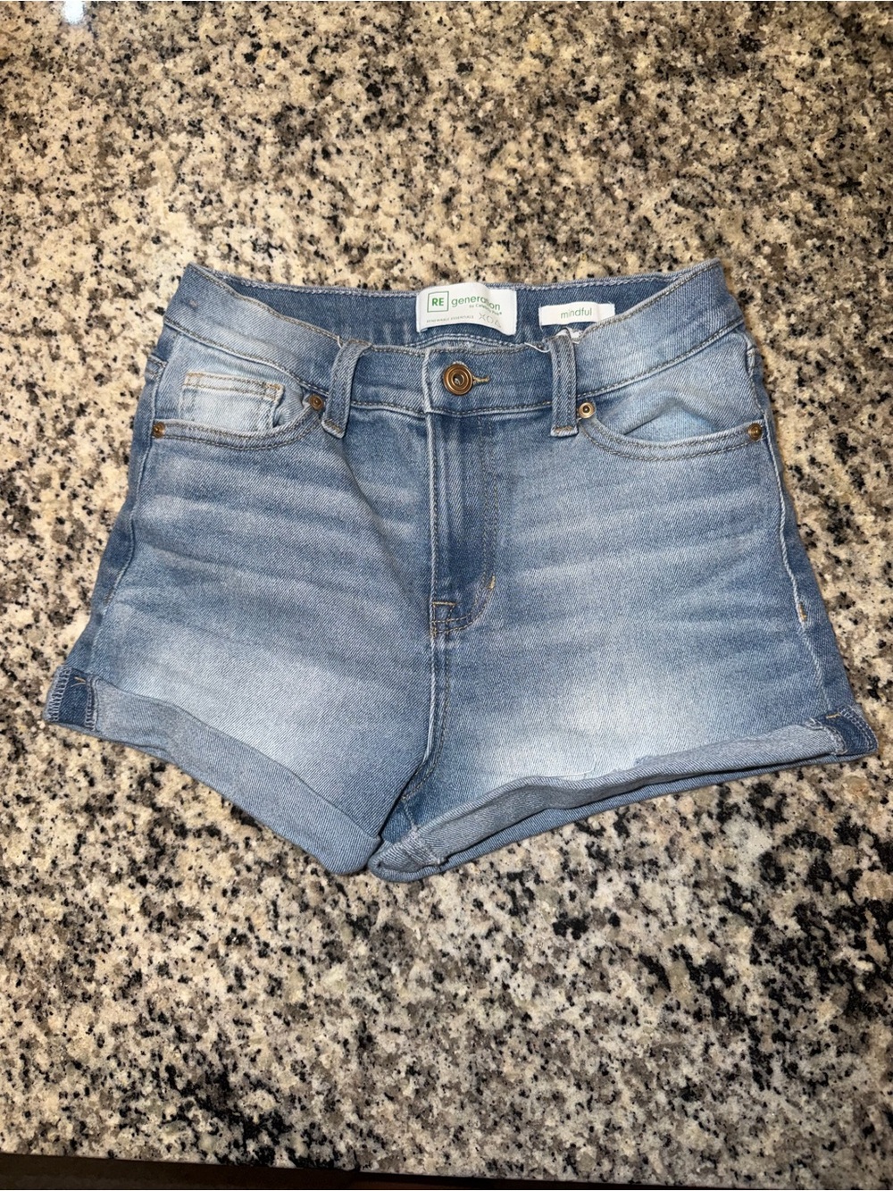 Celebrity Pink Light Blue High-Rise Denim Shorts